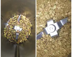 Step <p>Ponga los pistachos en el vaso y ralle 5 seg/vel5.</p><p><br></p><p>Transfiera la mezcla a un bol y lo déjelo a un lado. </p> illustration