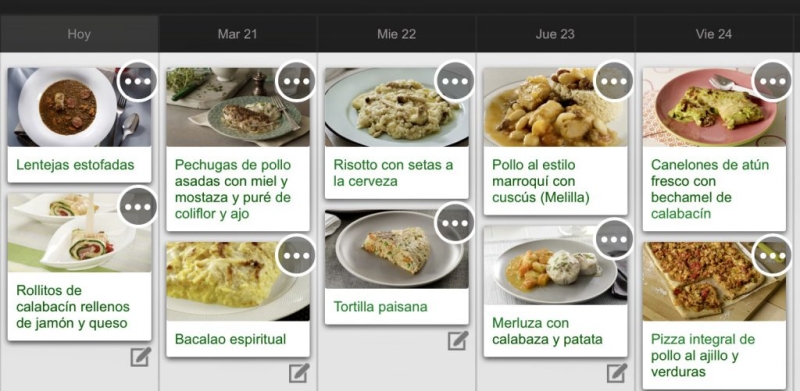 Menú semanal